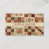 Terracotta Quilt Patchwork Handgefertigte Kleidung Visitenkarte (Vorderseite)