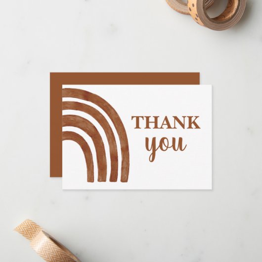 Terracotta Rainbow Dankeschön Karte (Vorderseite/Rückseite Beispiel)