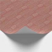Terracotta Rainbow Mid Century Chic Pattern Geschenkpapier (Ecke)