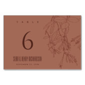 TERRACOTTA RED BLUSH LINE ZEICHNEND FLUSSWEITE TISCHNUMMER (Vorderseite)