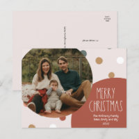 Terracotta Red Boho Polka Dot Christmas One Foto