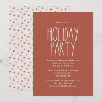 Terracotta Red Boho Polka Dot Christmas Party