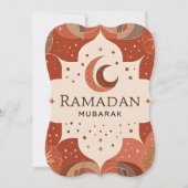 Terracotta Red Craft Ramadan Mubarak Einladung (Vorderseite)