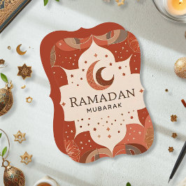 Terracotta Red Craft Ramadan Mubarak Einladung