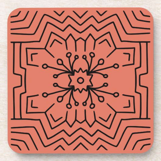 Terracotta red Deko Getränkeuntersetzer (Vorderseite)