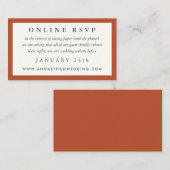 Terracotta Red Frame Wedding Online RSVP Card Begleitkarte (Vorne/Hinten)