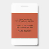 Terracotta Registered Krankenschwester caduceus Fo Ausweis (Rückseite)