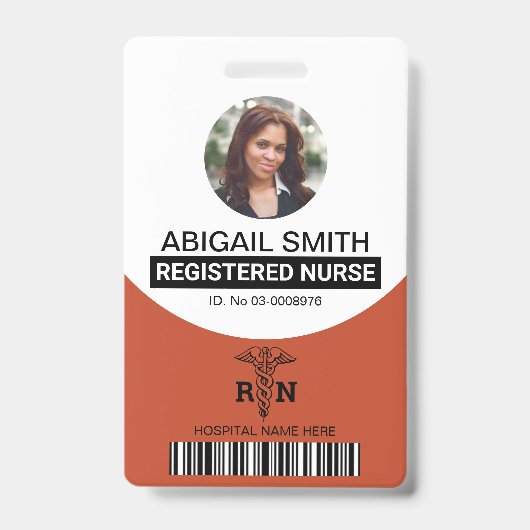 Terracotta Registered Krankenschwester caduceus Fo Ausweis (Vorderseite)