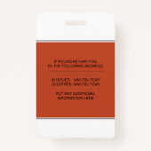 Terracotta Registered Krankenschwester caduceus Fo Ausweis (Rückseite)