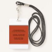 Terracotta Registered Krankenschwester caduceus Fo Ausweis (Rückseite mit Schlüsselband)