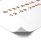 Terracotta Retro Bold The Party Starts Here Poster (Ecke)