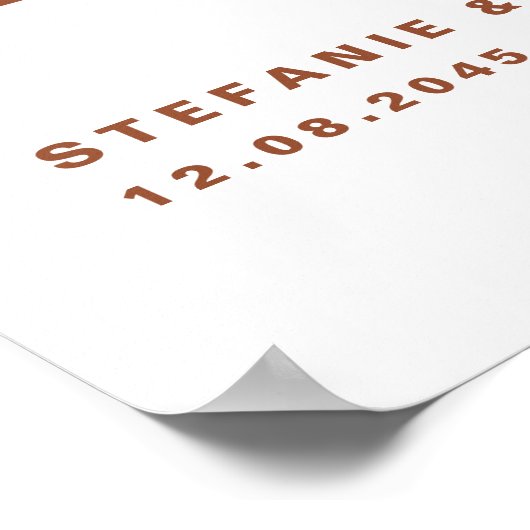 Terracotta Retro Bold The Party Starts Here Poster (Ecke)