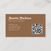 Terracotta Retro Decorative Minimalist Visitenkarte (Rückseite)