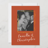 Terracotta Retro Disco Wedding Einladung (Rückseite)