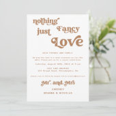 Terracotta Retro Elopement Foto Hochzeit Einladung (Stehend Vorderseite)