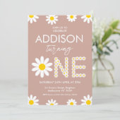 Terracotta Retro Girls Einladung (Stehend Vorderseite)