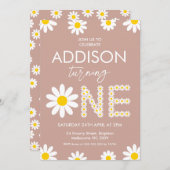 Terracotta Retro Girls Einladung (Vorne/Hinten)