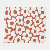 Terracotta Retro Groovy Baby Blume Muster Fleecedecke (Vorderseite (Horizontal))