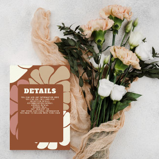 Terracotta Retro Groovy Boho Chic Details Karte