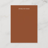 Terracotta Retro Groovy Boho Chic Details Karte (Rückseite)