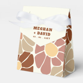 Terracotta Retro Groovy Boho Chic Floral Wedding Geschenkschachtel