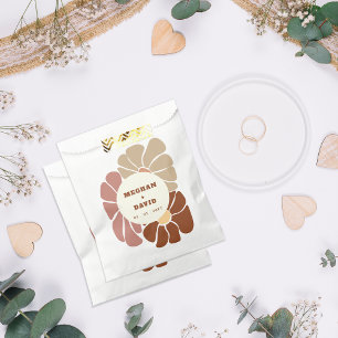 Terracotta Retro Groovy Boho Chic Floral Wedding Geschenktütchen