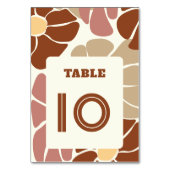 Terracotta Retro Groovy Boho Chic Floral Wedding Tischnummer (Rückseite)