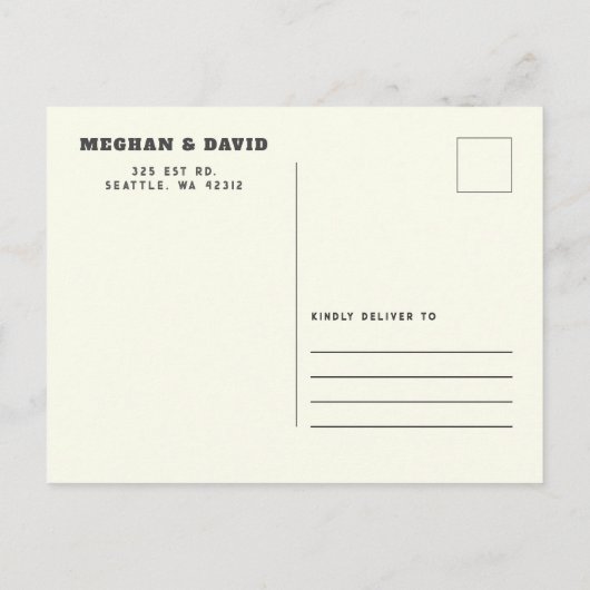 Terracotta Retro Groovy Boho Chic Save the Date Ankündigungspostkarte (Rückseite)