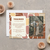 Terracotta Retro Groovy Boho Wedding Vielen Dank Postkarte