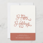 Terracotta Retro Vintag Happy Holidays Feiertagskarte (Vorderseite)