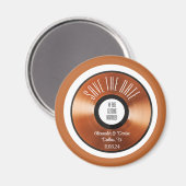 Terracotta-Retro-Vinyl-Platte Save the Date Magnet (Vorderseite/Rückseite)