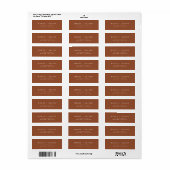 Terracotta Return Address Label Modernes Minimalis (Vorne)