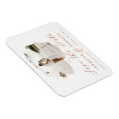 Terracotta Romantic Brushed Foto Save the Date Magnet (Rechte Seite)