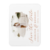 Terracotta Romantic Brushed Foto Save the Date Magnet (Vertikal)
