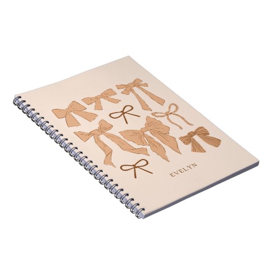 Terracotta Romantische Bows Notizblock (Rechte Seite)
