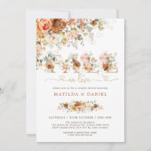 Terracotta Rosa Blume Herbst Liebe Brautparty Einladung (Vorderseite)