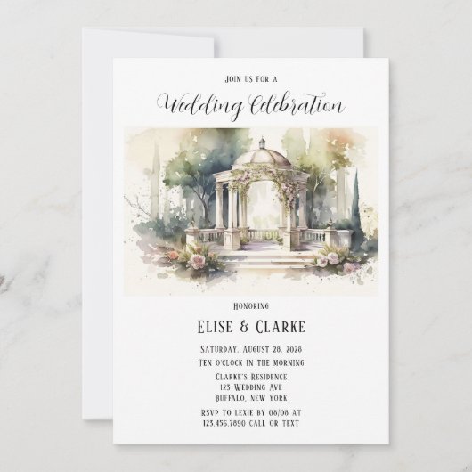 Terracotta Rosa Botanische Blumenzwiese Einladung (Vorderseite)