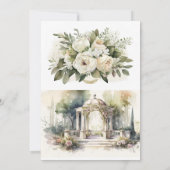 Terracotta Rosa Botanische Blumenzwiese Einladung (Rückseite)