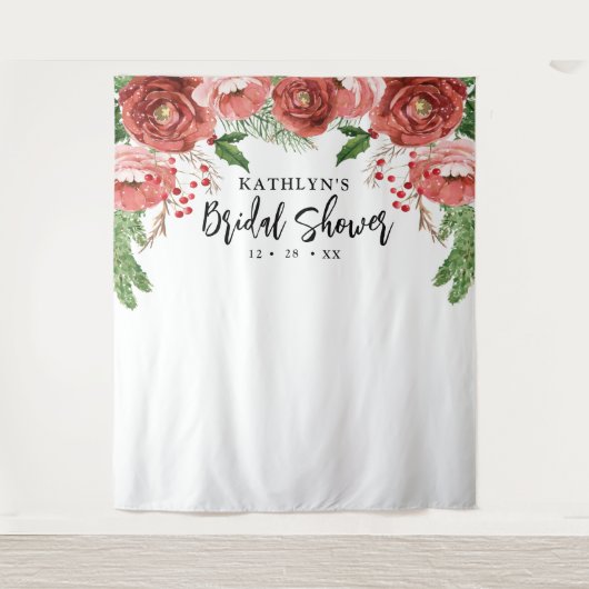 Terracotta Rosa Brautparty Wandteppich (Vorderseite)
