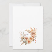 Terracotta-Rose Blumenhochzeit rettet das Datum Einladung (Rückseite)