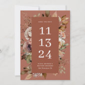 Terracotta Rose Clay Fall | Rosenholz Save The Date (Vorderseite)