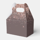 Terracotta Rose Gold Blush Glitzer Monogramm Geschenkschachtel (Rückseite)