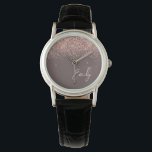 Terracotta Rose Gold Blush Pink Glitzer Monogram Armbanduhr<br><div class="desc">Terracotta und Rose Gold - Blush Pink Sparkle Glitzer Script Monogram Name Watch. Dies macht den perfekten Abschluss,  Geburtstag,  Hochzeit,  Brautparty,  Jubiläum,  Babydusche oder Junggeselinnen-Abschied Geschenk für jemanden,  die Lieben glamourösen Luxus und schicke Stile.</div>