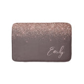 Terracotta Rose Gold Blush Pink Glitzer Monogram Badematte (Vorderseite)