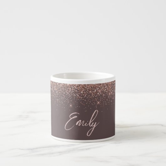 Terracotta Rose Gold Blush Pink Glitzer Monogram Espressotasse (Vorderseite)
