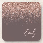 Terracotta Rose Gold Blush Pink Glitzer Monogram Getränkeuntersetzer<br><div class="desc">Terracotta und Rose Gold Blush Pink Glitzer Script Monogram Name Paper Untersetzer. Dies macht den perfekten Abschluss,  Geburtstag,  Hochzeit,  Brautparty,  Jubiläum,  Babydusche oder Junggeselinnen-Abschied Geschenk für jemanden,  die Lieben glamourösen Luxus und schicke Stile.</div>