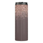 Terracotta Rose Gold Blush Pink Glitzer Monogram Thermosbecher (Rückseite)
