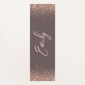 Terracotta Rose Gold - Rosa Glitzer Monogramm Yogamatte (Vorderseite)