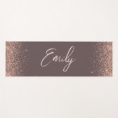 Terracotta Rose Gold - Rosa Glitzer Monogramm Yogamatte (Vorderseite (Horizontal))