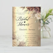 Terracotta-Rose Gold-Script-Brautparty Einladung (Stehend Vorderseite)